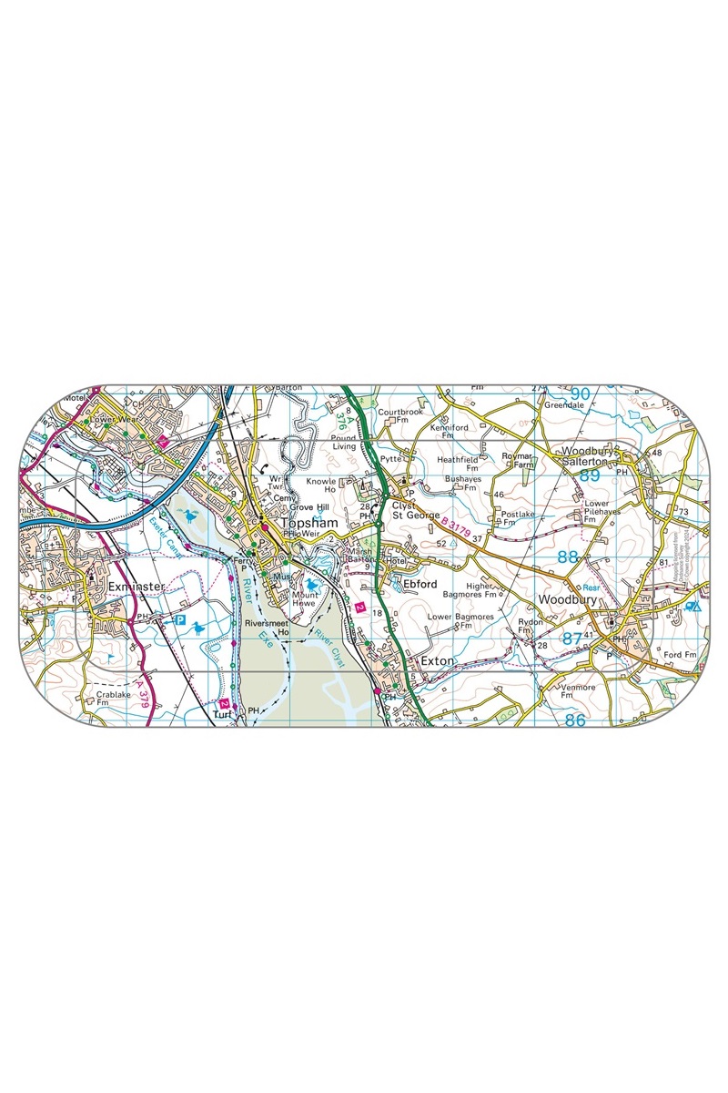 Topsham Map Rectangular Tray