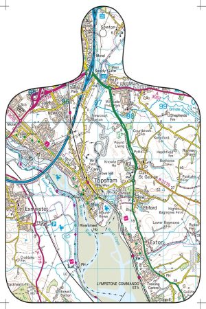 Topsham Map Paddle-Style Chopping Board